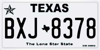 TX license plate BXJ8378