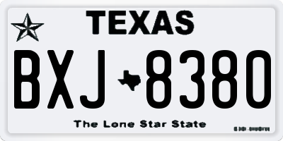TX license plate BXJ8380