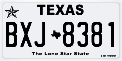 TX license plate BXJ8381