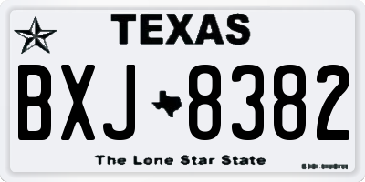 TX license plate BXJ8382