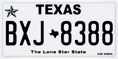 TX license plate BXJ8388