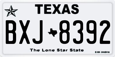 TX license plate BXJ8392