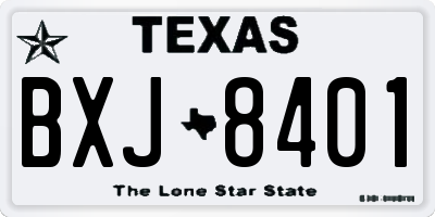TX license plate BXJ8401