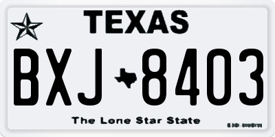 TX license plate BXJ8403