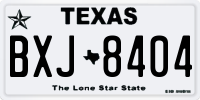 TX license plate BXJ8404