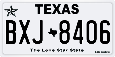 TX license plate BXJ8406