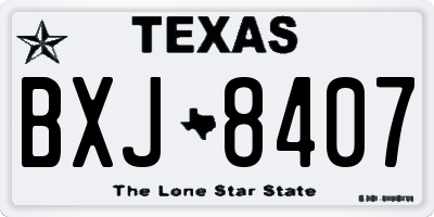 TX license plate BXJ8407