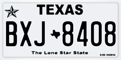 TX license plate BXJ8408