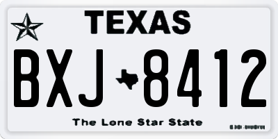 TX license plate BXJ8412