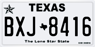 TX license plate BXJ8416