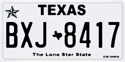 TX license plate BXJ8417