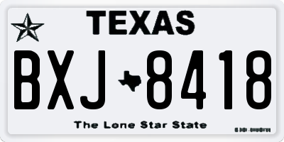 TX license plate BXJ8418