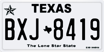 TX license plate BXJ8419