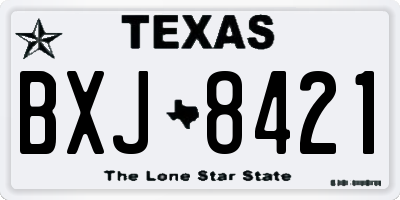 TX license plate BXJ8421
