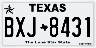 TX license plate BXJ8431