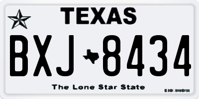 TX license plate BXJ8434