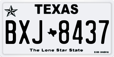 TX license plate BXJ8437