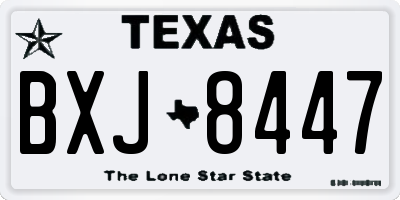 TX license plate BXJ8447