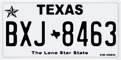 TX license plate BXJ8463