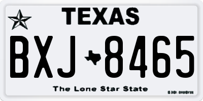 TX license plate BXJ8465
