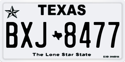 TX license plate BXJ8477