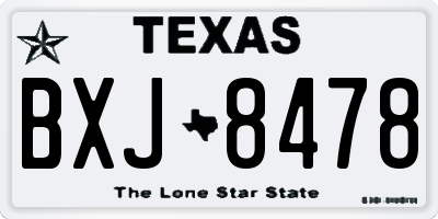 TX license plate BXJ8478