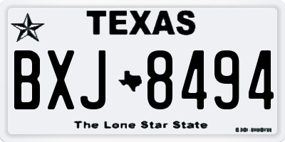 TX license plate BXJ8494