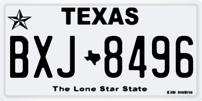 TX license plate BXJ8496