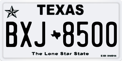 TX license plate BXJ8500