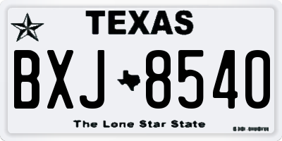 TX license plate BXJ8540