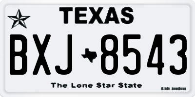 TX license plate BXJ8543