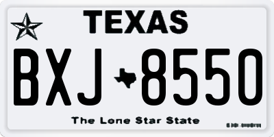 TX license plate BXJ8550