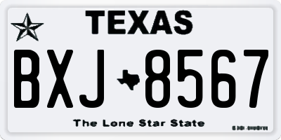 TX license plate BXJ8567