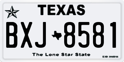 TX license plate BXJ8581