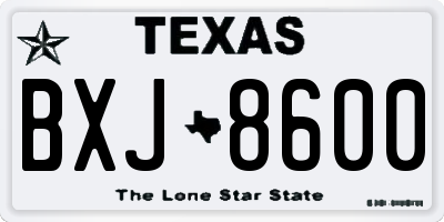 TX license plate BXJ8600