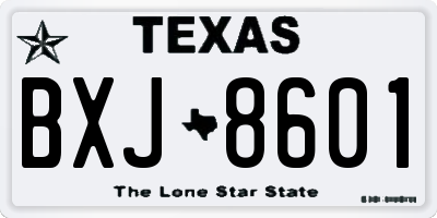 TX license plate BXJ8601