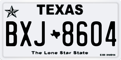 TX license plate BXJ8604