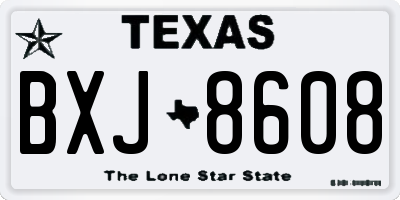 TX license plate BXJ8608