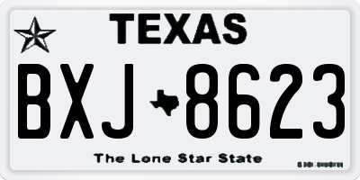 TX license plate BXJ8623