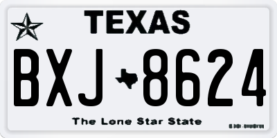 TX license plate BXJ8624