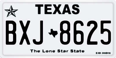 TX license plate BXJ8625