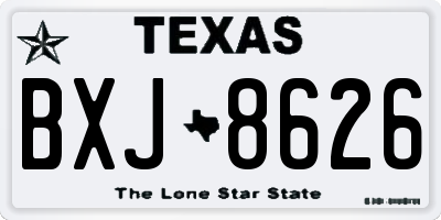 TX license plate BXJ8626