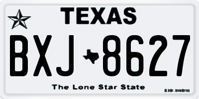 TX license plate BXJ8627