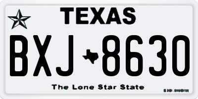 TX license plate BXJ8630