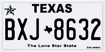 TX license plate BXJ8632