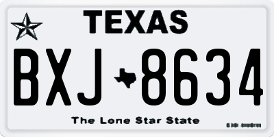 TX license plate BXJ8634