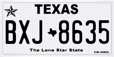 TX license plate BXJ8635