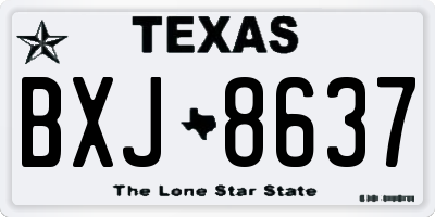 TX license plate BXJ8637