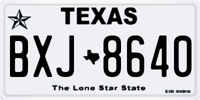 TX license plate BXJ8640