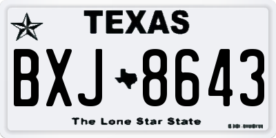 TX license plate BXJ8643